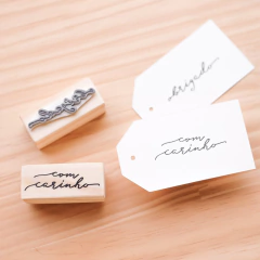Kit Carimbo "Com Carinho + Obrigado" com 2 un 5x2 cm - comprar online