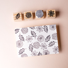Kit Carimbo Flores B | com 4 un (2.5x2.5 cm)