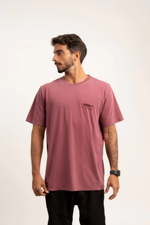 T-shirt Basic Fish Bordô Stone