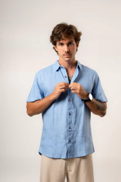 Camisa Linen Azul na internet