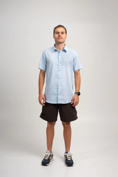 Camisa Soft Linen Azul Claro na internet