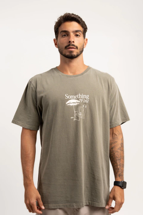 T-shirt Something Fine Verde Militar Stone