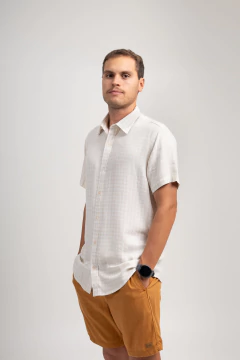 Camisa Bali Xadrez Areia/Natural - comprar online
