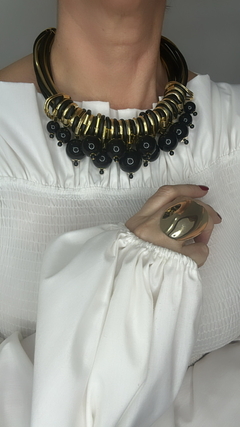 COLAR CHIARA PRETO/DOURADO