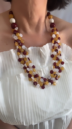 COLAR YANNI BRANCO/CARAMELO/MARSALA