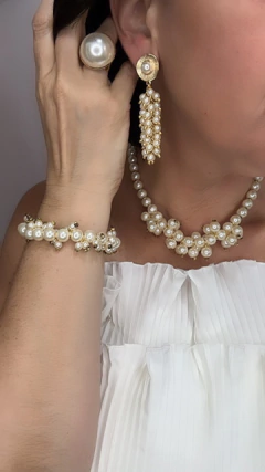 PULSEIRA MILAINE PEROLA/DOURADO - comprar online
