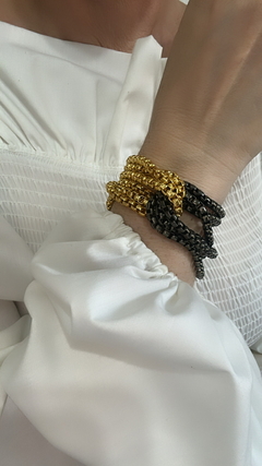 PULSEIRA BRUNA DUO DOURADO/GRAFITE