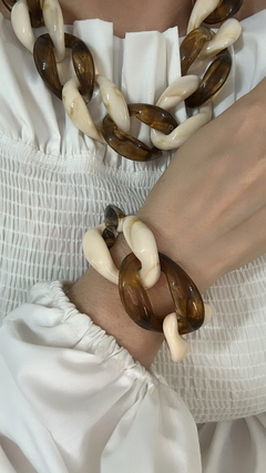 PULSEIRA MONACO BICOLOR MARROM/MESCLADO - comprar online