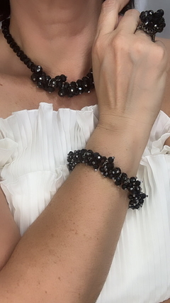 PULSEIRA MILAINE CRSITAL PRETO/PRATA