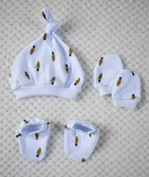 Touca + Luva + botinha Abelinha