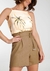 Shorts Cintura Alta em Linho com Cinto 35555 - comprar online