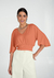 Blusa Cropped Manga Flare com Lastex 35592 na internet