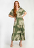 Saia Midi em Viscose Estampada com Babados 45474