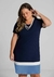 VESTIDO PLUS SIZE CURTO CANELADO LISTRAS