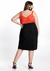 Saia Midi Lápis Plus Size em Malha com Cinto 47175 - loja online