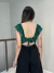 Cropped Crepe Victoria - Verde na internet