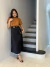 Saia Cetim Marcela - Preto - comprar online