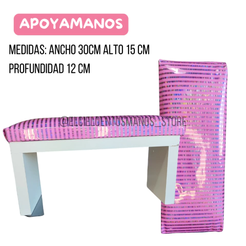 Apoyamanos rosa líneas holo