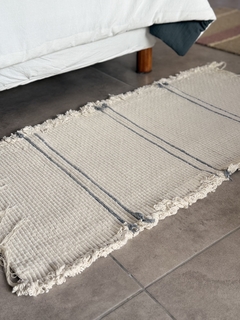 Alfombra algodón raya fina gris en internet