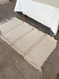 Alfombra algodón raya fina beige en internet