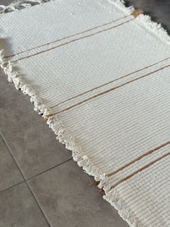 Alfombra algodón raya fina beige - Dorsal Design