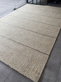 Alfombra de sisal natural con rayas de yute en internet