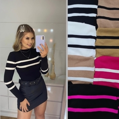 Cropped Tricot Modal Listras - comprar online
