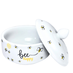 Manteigueira Porcelana Abelhas Bee Branca Honey - Bruna Store & Decor 