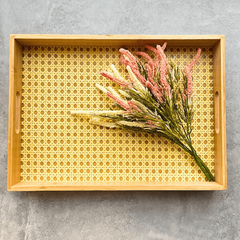 Bandeja Retangular de Bambu com Palhinha 39 cm Café Servir - comprar online