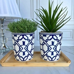 Cachepot Azulejo Português Azul Marinho Cachepôs Vasos Porcelana na internet