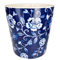 Cachepot Floridos Azul Marinho Vaso Cachepôs Porcelana - loja online