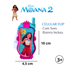 Celular Flip Moana 2 Brinquedo Musical Princesa Disney na internet