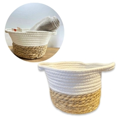 Cesta Cachepôs Gardênia Branca Fibra Natural
