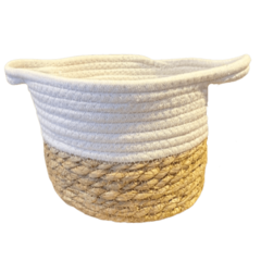 Cesta Cachepôs Gardênia Branca Fibra Natural - comprar online