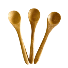 Jogo 3 Colheres Bambu Kit 14 cm
