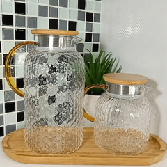 Jarra de Vidro Clívia 1 L Borossilicato Suco Agua Aromatizada - Bruna Store & Decor 