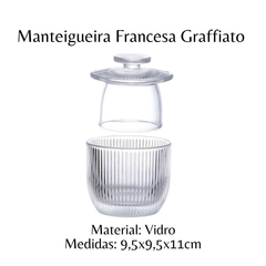 Manteigueira Francesa Graffiato Vidro Canelado 150ml na internet