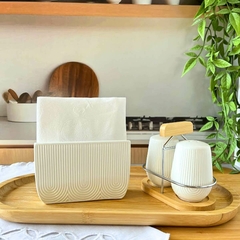 Porta Guardanapo Oasis Cerâmica Textura Branco Hauskraft - comprar online