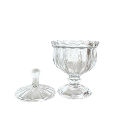 Potiche Vidro Canelado Bomoboniere 180ml 15cm Hauskraft - Bruna Store & Decor 