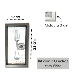 Quadros Decorativos Talheres Provençal Garfo Faca Cinza Cozinha Espaço Gourmet - Bruna Store & Decor 
