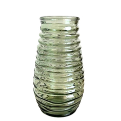Vaso Vidro Canelado Verde Oliva Ivy 550ml Hauskraft