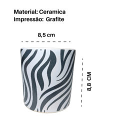 Imagem do Cachepot Porta Pincel Maquiagem Zebra Cachepôs Vasos Animal Print Cerâmica Plantas Suculenta Grafite