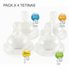 AVENT 637/45 TETINAS ANTICOLIC PACK X4 (0M+, 1M+, 3M+, 6M+)