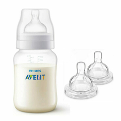 AVENT 809/15 SET MAMADERA ANTICOLIC 260ML + 2 TETINAS EXTRA.
