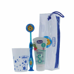 CHICCO SET HIGIENE BUCAL KIT DE VIAJE + 3 AÑOS CARTUCHERA PLÁSTICA