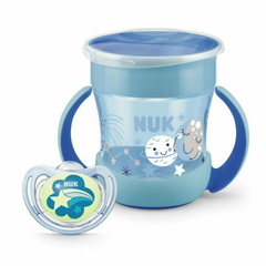 NUK VASO EVOLUTION MINI MAGIC LUMINOSO 160ML + CHUPETE FREESTYLE LUMINOSO (6-18M)