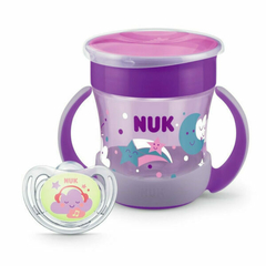 NUK VASO EVOLUTION MINI MAGIC LUMINOSO 160ML + CHUPETE FREESTYLE LUMINOSO (6-18M)