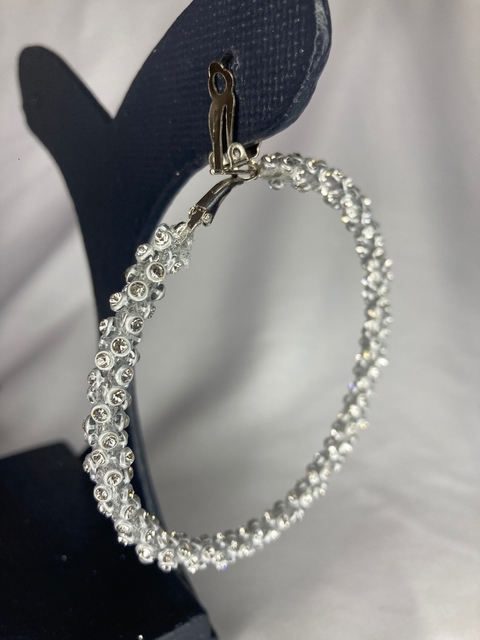 Argolas de Pressão Strass (prata)