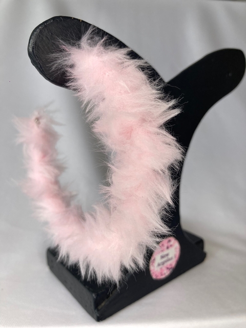Argolas de Plumas Rosa Claro (AÇO INOX - todos os tamanhos)