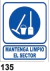 Cartel Seguridad Linea Obligación 40 X 45 - Alto Impacto 0.8 Mm - D&G Seguridad Industrial